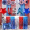 250th Anniversary USA Patriotic Party Supplies Set - 4th of July Independence Day Decorations with Hanging Paper Fans, Foil Fringe Curtains, Table Skirt & USA Flag Foil Balloon - 2026 Sestercentennial America Decor
